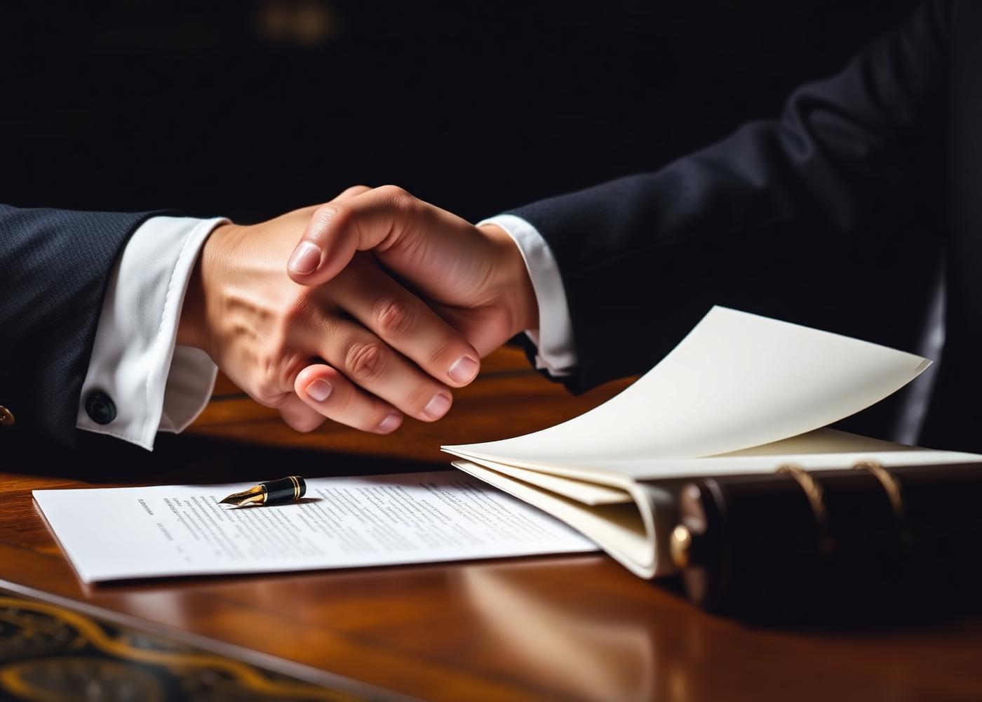 A handshake closing the sale